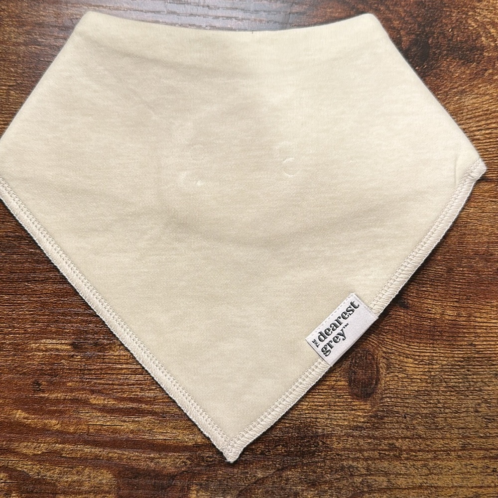 The dearest gray cream bib bandanna